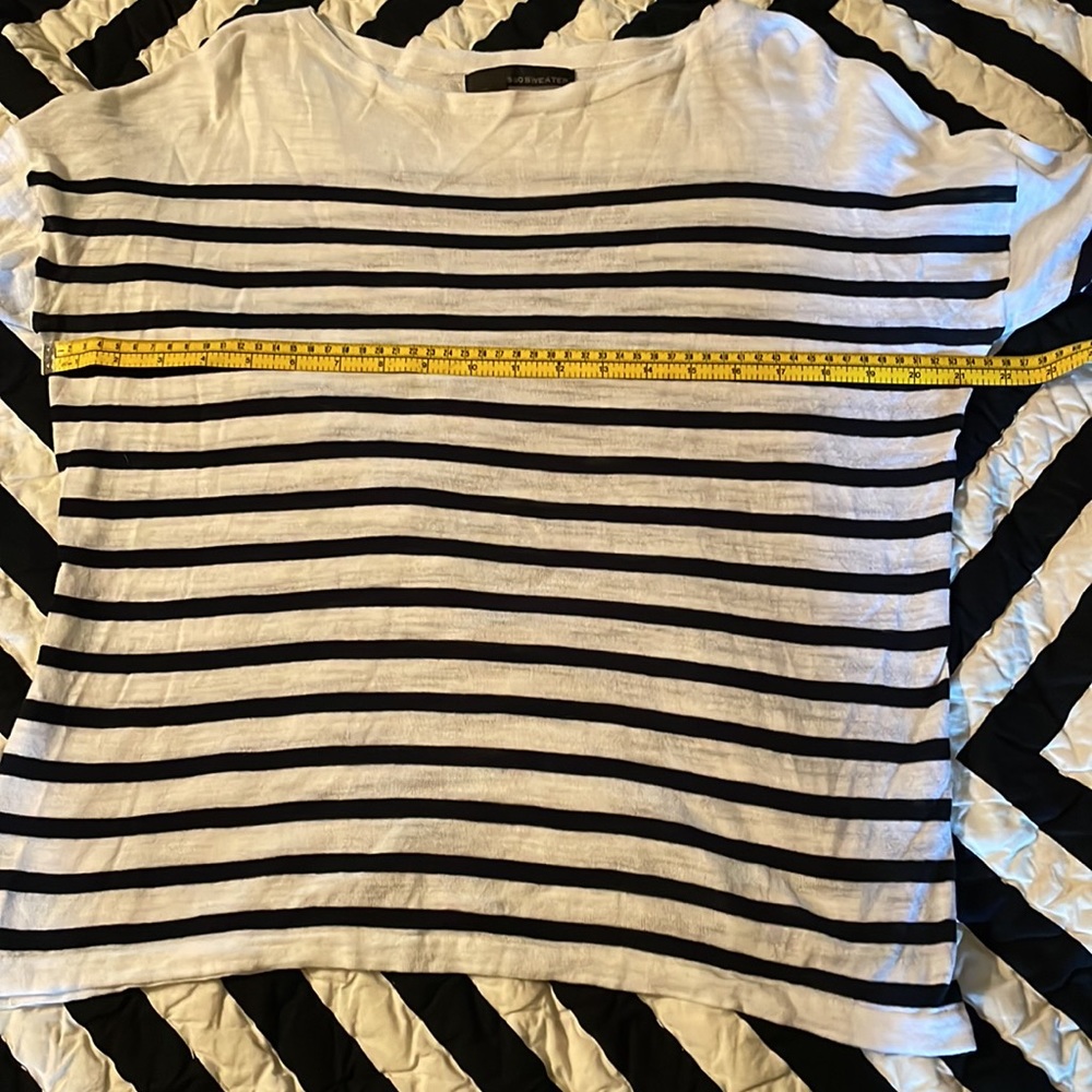 Lightweight Drop Shoulder Striped 360 Sweater Siz… - image 4